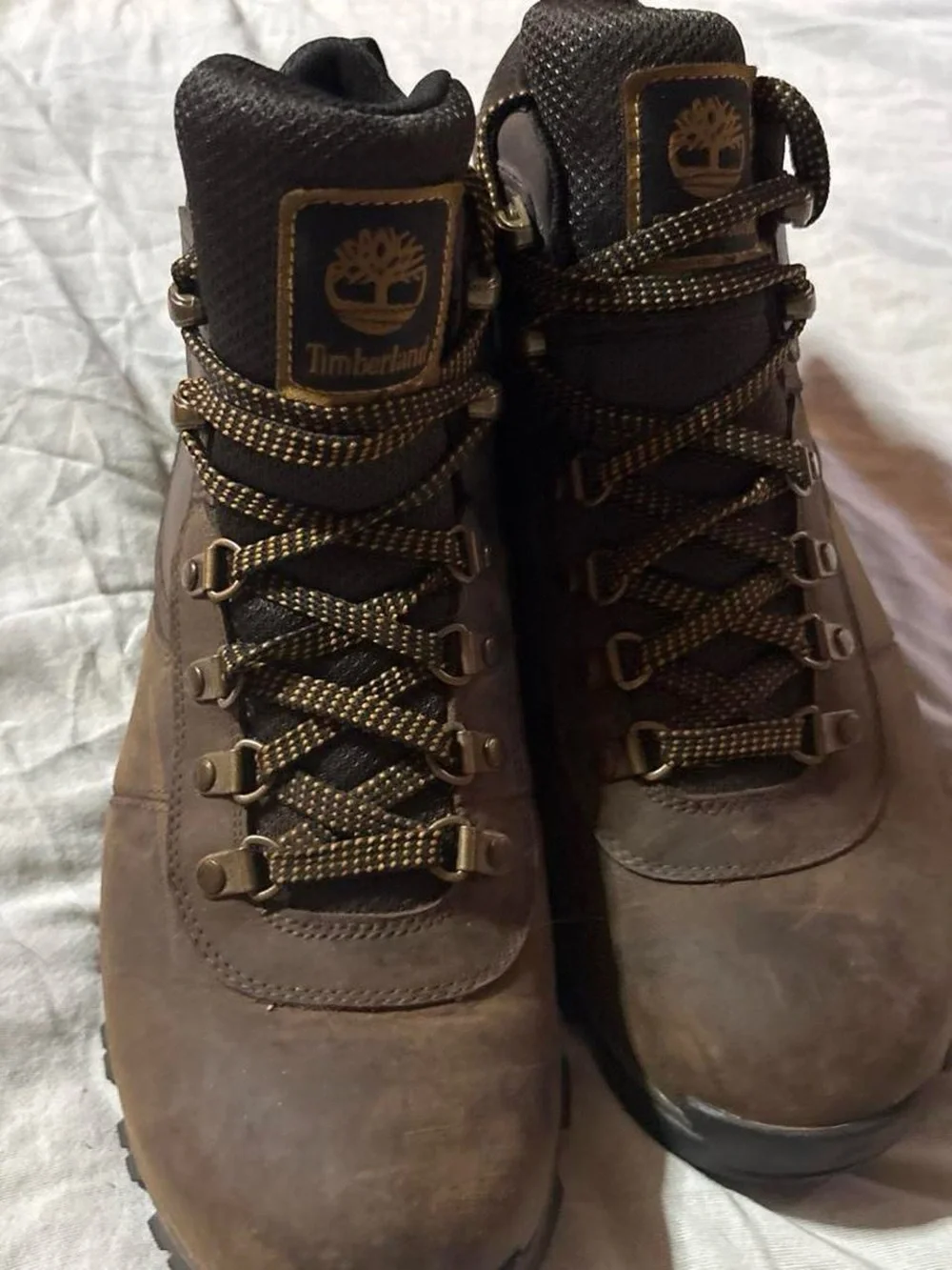 Timberland brown Hiking Boots with Yellow Accent Laces